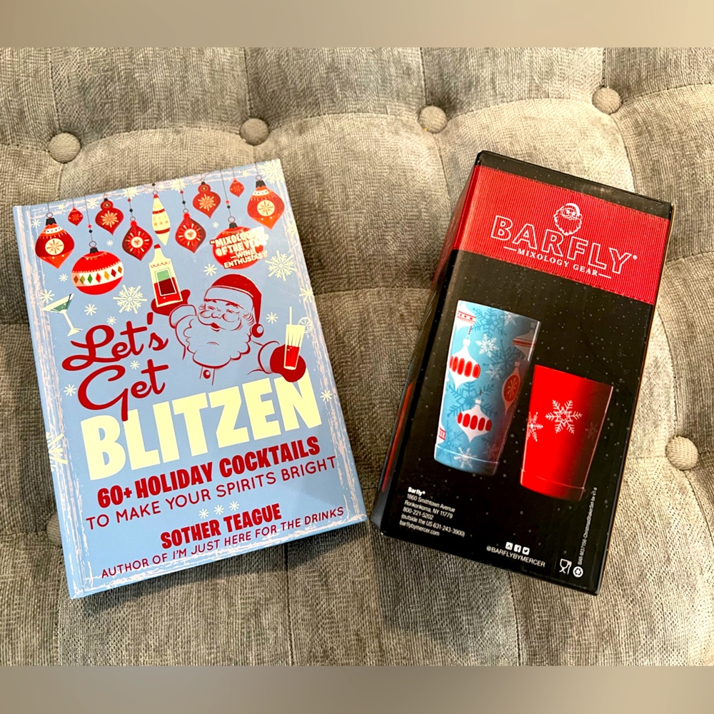 Holiday shaker and cocktail book bundle